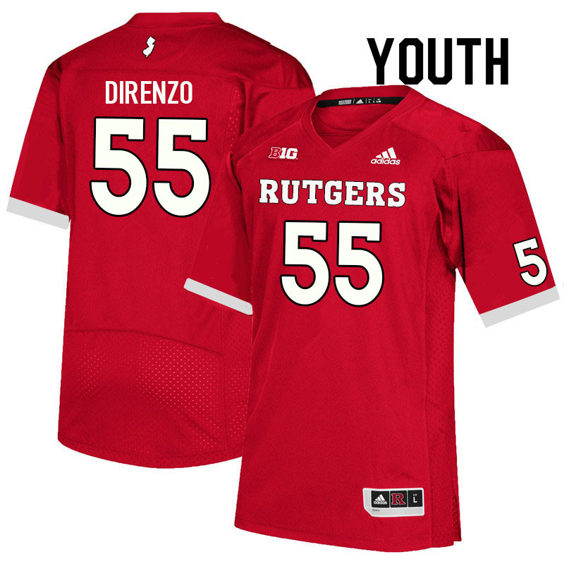 Youth #55 J.D. DiRenzo Rutgers Scarlet Knights College Football Jerseys Sale-Scarlet